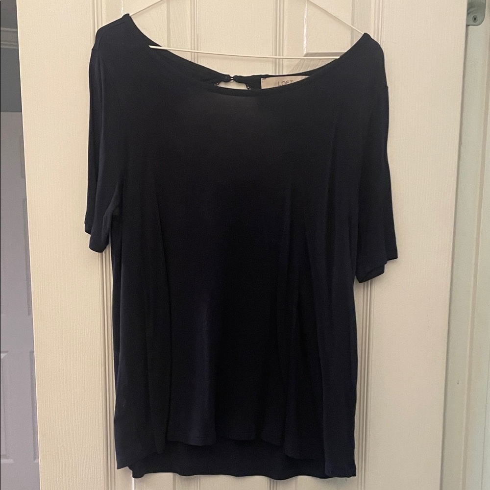 Elegant Navy Blue Loft Women's Blouse